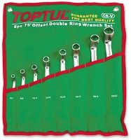 Toptul® 8 Piece 75° Offset Double Ring Wrench Set