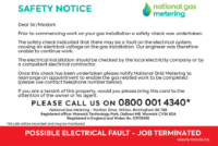 POSSIBLE ELECTRICAL FAULT CARD