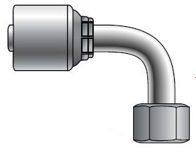 Gates MegaCrimp® Female DIN 24° Elbow 90° Heavy Series