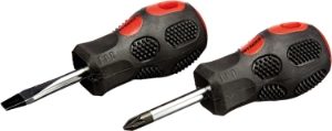 AMTECH STUBBY SCREWDRIVER SET FLATHEAD AND POZI 2