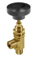 Brass Ham-Let® H-380U male needle valve with angle regulating stem 