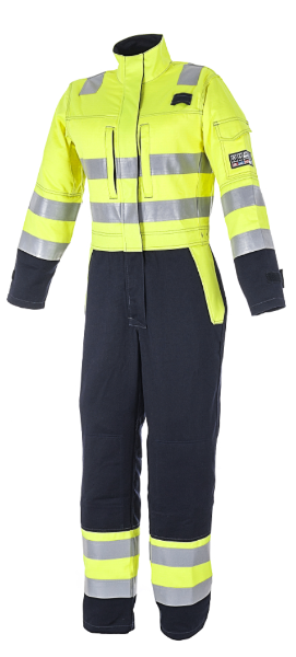 Ladies Arc Flame Retardant Coverall Yellow/Navy